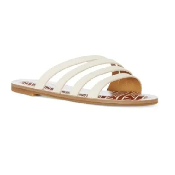 Lucky Brand Women Anika Slide Sandals Flip Flops White Natural Sz-8.5M
