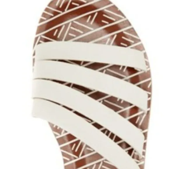 Lucky Brand Women Anika Slide Sandals Flip Flops White Natural Sz-8.5M