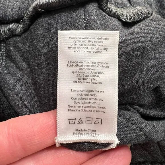 LUNYA Restore Double Faced Short Gray Heathered Cotton Blend Lounge Sleep Sm NEW