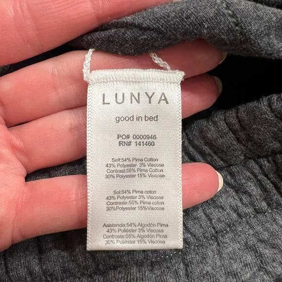 LUNYA Restore Double Faced Short Gray Heathered Cotton Blend Lounge Sleep XS NEW