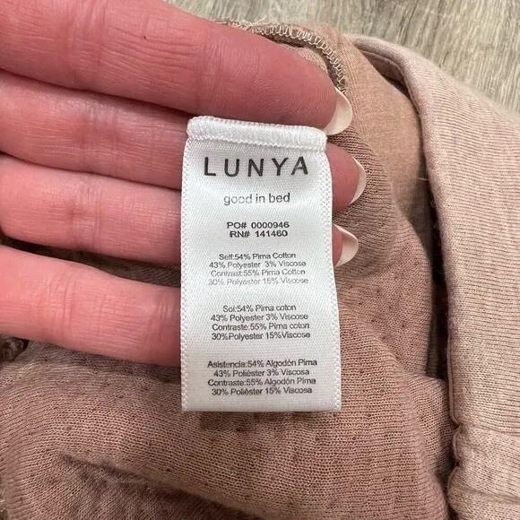 LUNYA Restore Double Faced Short Oatmeal Cotton Blend Lounge Sleep Medium NEW