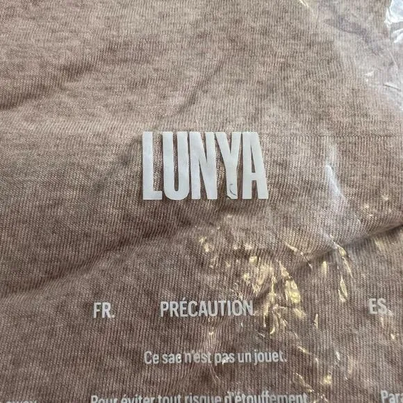 LUNYA Restore Double Faced Short Oatmeal Cotton Blend Lounge Sleep Medium NEW