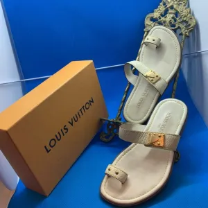 LV Louis Vuitton rare leather sandals 35
