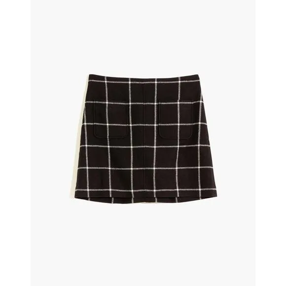 Madewell Museum Patch-Pocket Mini Skirt in Windowpane Size 10
