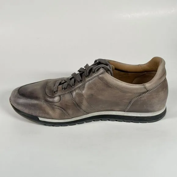 Magnanni Ibiza Mens Sneakers Shoes Size 11 Water Distressed Calf Skin 22652 Grey