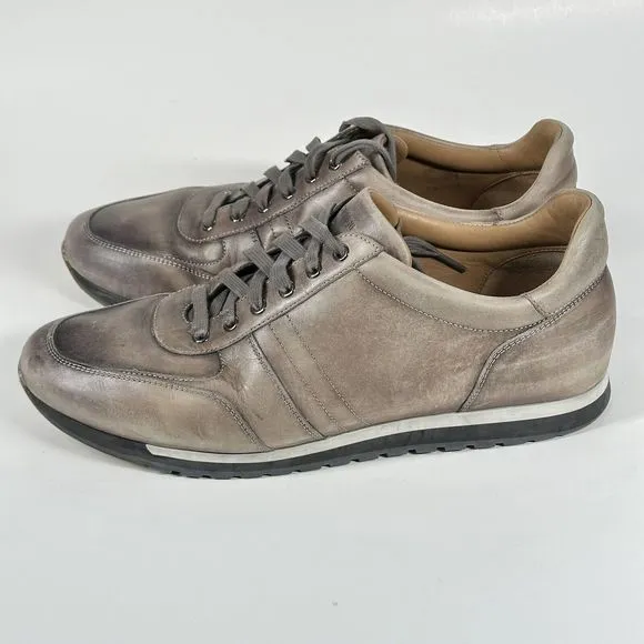 Magnanni Ibiza Mens Sneakers Shoes Size 11 Water Distressed Calf Skin 22652 Grey