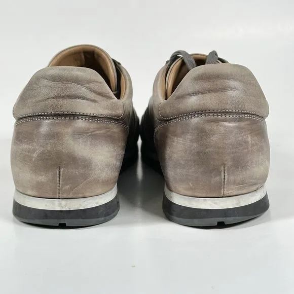 Magnanni Ibiza Mens Sneakers Shoes Size 11 Water Distressed Calf Skin 22652 Grey