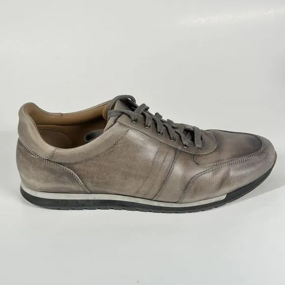 Magnanni Ibiza Mens Sneakers Shoes Size 11 Water Distressed Calf Skin 22652 Grey