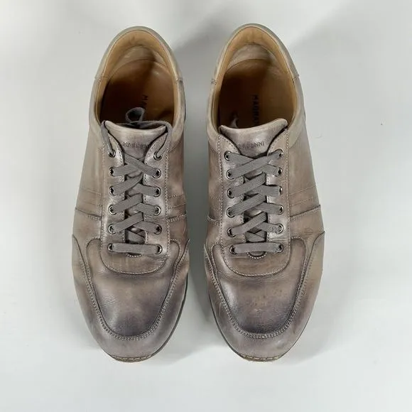 Magnanni Ibiza Mens Sneakers Shoes Size 11 Water Distressed Calf Skin 22652 Grey
