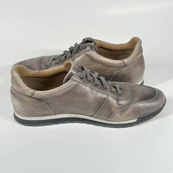 Magnanni Ibiza Mens Sneakers Shoes Size 11 Water Distressed Calf Skin 22652 Grey