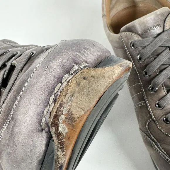Magnanni Ibiza Mens Sneakers Shoes Size 11 Water Distressed Calf Skin 22652 Grey