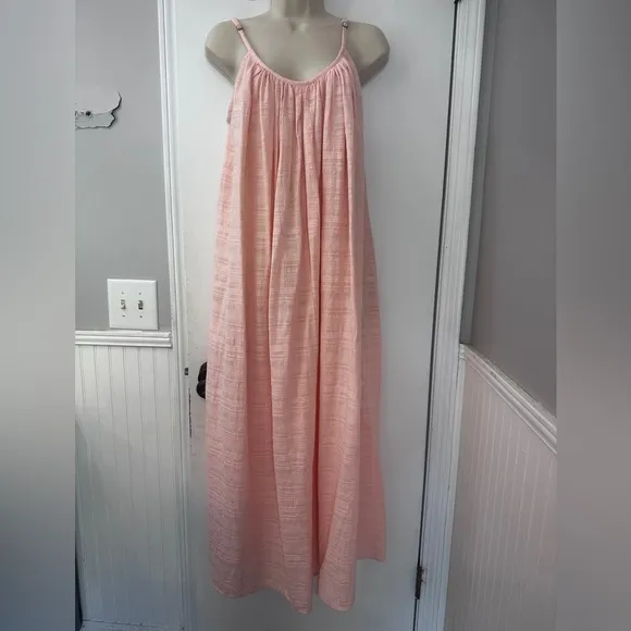 Mara Hoffman Women’s Small Pink Fiona Dress Organic Cotton Maxi Oversized.