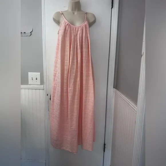 Mara Hoffman Women’s Small Pink Fiona Dress Organic Cotton Maxi Oversized.