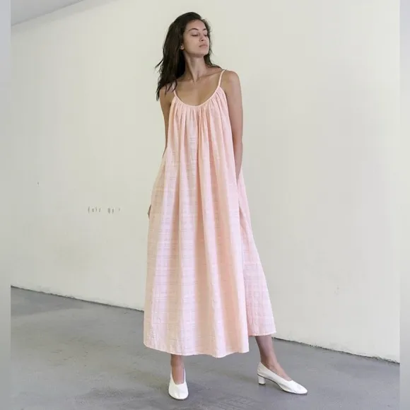 Mara Hoffman Women’s Small Pink Fiona Dress Organic Cotton Maxi Oversized.