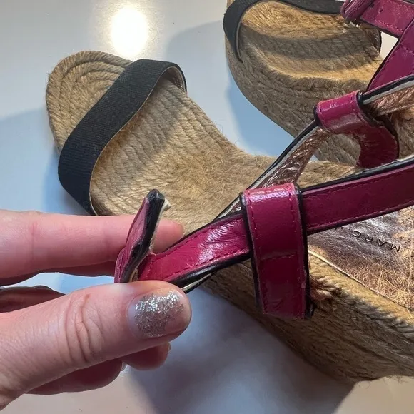 Marc By Marc Jacobs Colorblock Leather Raffia Wedge Sandals EU size 41