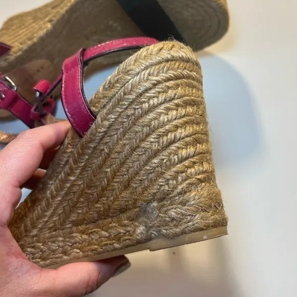 Marc By Marc Jacobs Colorblock Leather Raffia Wedge Sandals EU size 41