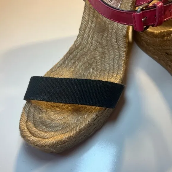 Marc By Marc Jacobs Colorblock Leather Raffia Wedge Sandals EU size 41