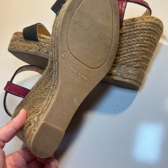 Marc By Marc Jacobs Colorblock Leather Raffia Wedge Sandals EU size 41