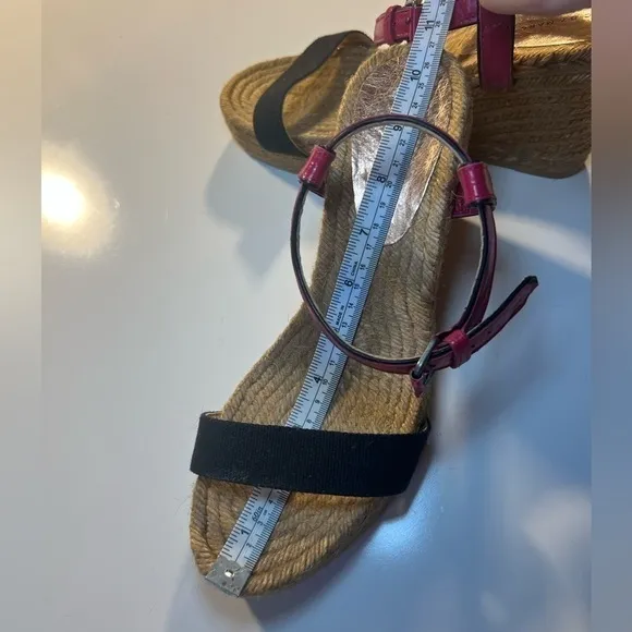 Marc By Marc Jacobs Colorblock Leather Raffia Wedge Sandals EU size 41