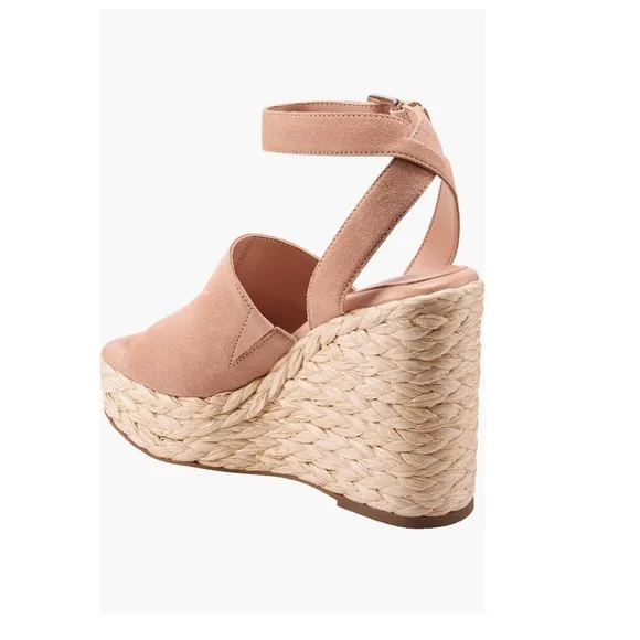 Marc Fisher LTD Nelly Ankle Strap Wedge Sandals Light Natural 111 Women’s Size 8