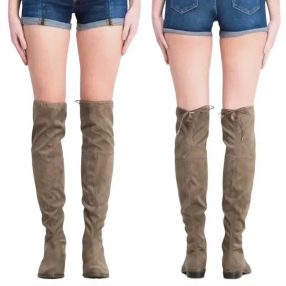 Marc Fisher Over The Knee Tall Boots Brown Taupe Suede Shoes Size 7
