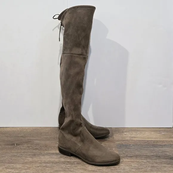 Marc Fisher Over The Knee Tall Boots Brown Taupe Suede Shoes Size 7