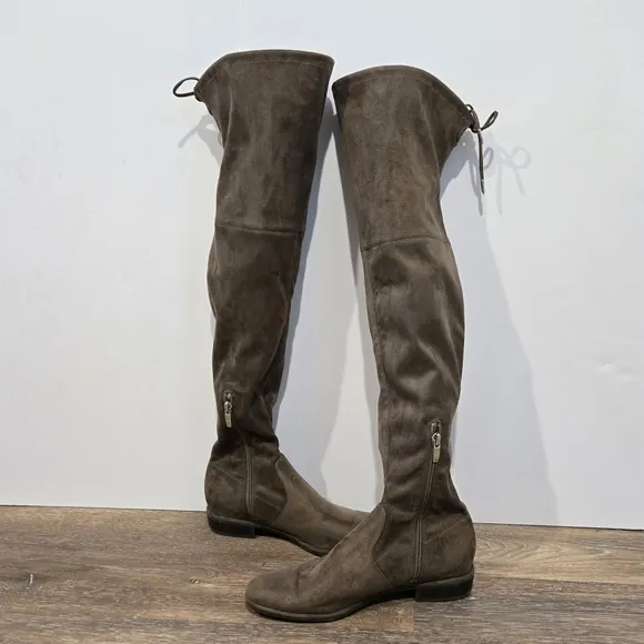 Marc Fisher Over The Knee Tall Boots Brown Taupe Suede Shoes Size 7