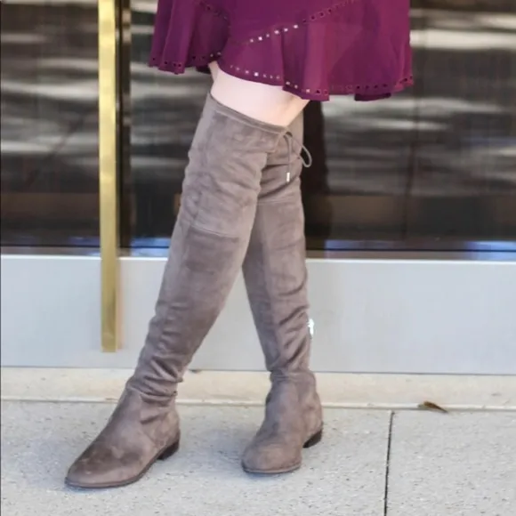 Marc Fisher Over The Knee Tall Boots Brown Taupe Suede Shoes Size 7