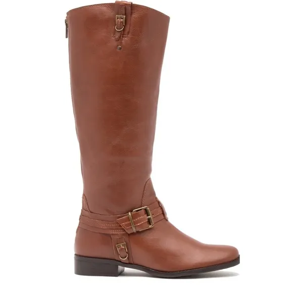 Matisse Flashback Leather Tall Riding Boots back zip closure brown size 7