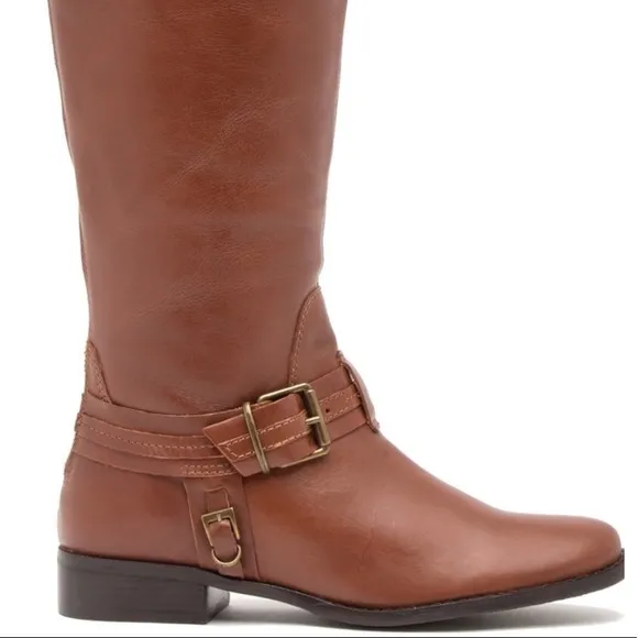 Matisse Flashback Leather Tall Riding Boots back zip closure brown size 7