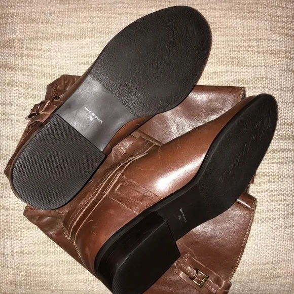 Matisse Flashback Leather Tall Riding Boots back zip closure brown size 7