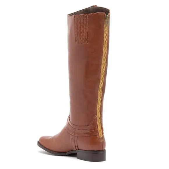 Matisse Flashback Leather Tall Riding Boots back zip closure brown size 7