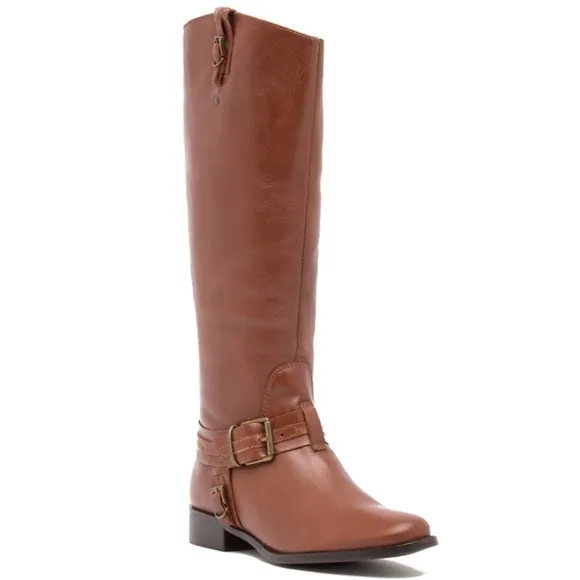 Matisse Flashback Leather Tall Riding Boots back zip closure brown size 7