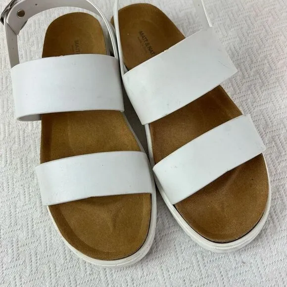 Matt &amp; Natt EU 41 US 11 Women’s Ashai Vegan Leather Supple Footbed Sandals Italy