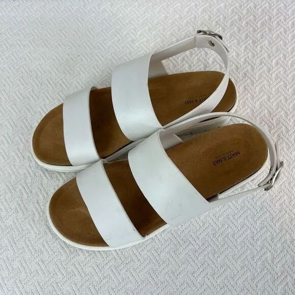 Matt &amp; Natt EU 41 US 11 Women’s Ashai Vegan Leather Supple Footbed Sandals Italy