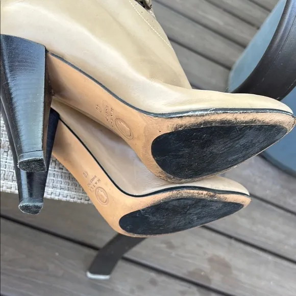 MAYLE LADIES TAN/BROWN TALL HEEL BOOTS-10