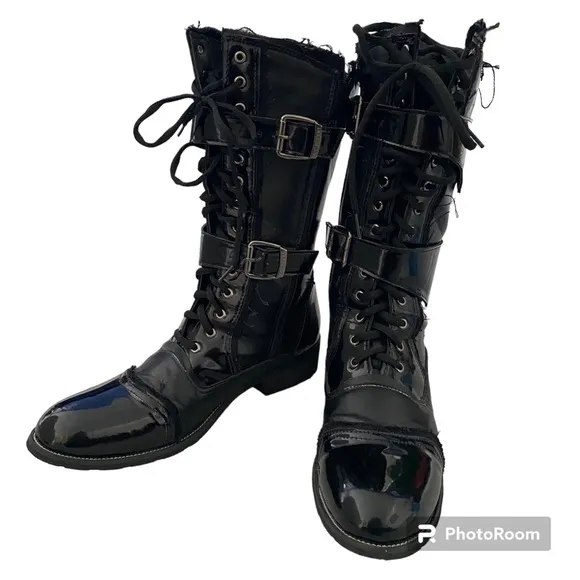 Mens Boots Tall-Shaft Black Size 8