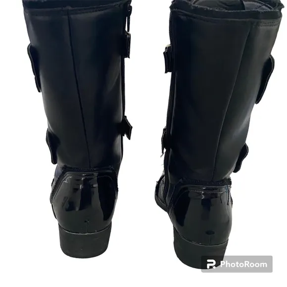 Mens Boots Tall-Shaft Black Size 8