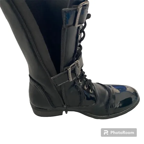 Mens Boots Tall-Shaft Black Size 8