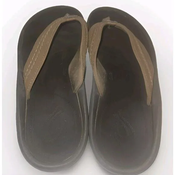 Men's Olukai Hokua Sandals Flip flops Size 12 vegan friendly Beach Vacation