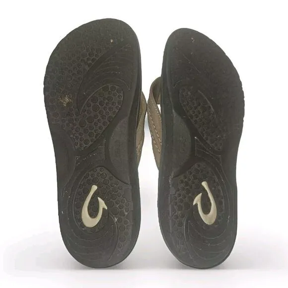 Men's Olukai Hokua Sandals Flip flops Size 12 vegan friendly Beach Vacation