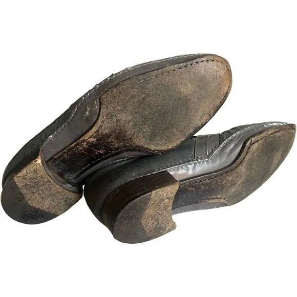 Mens Traversi Gray Ostrich Tassel Buttercup Loafers Dress Shoes - Sz 10D 10