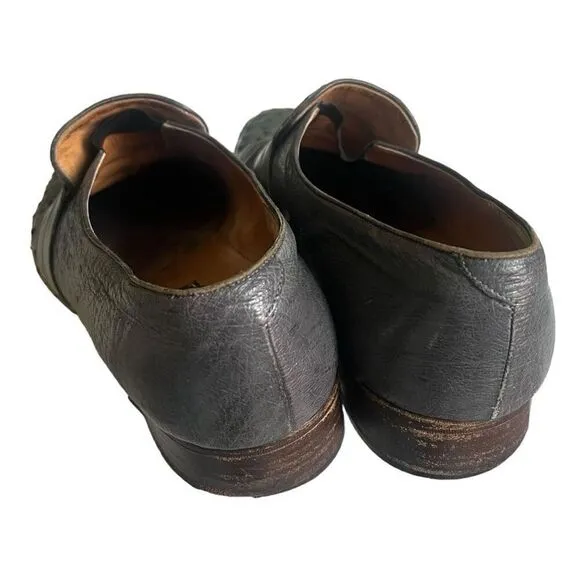 Mens Traversi Gray Ostrich Tassel Buttercup Loafers Dress Shoes - Sz 10D 10