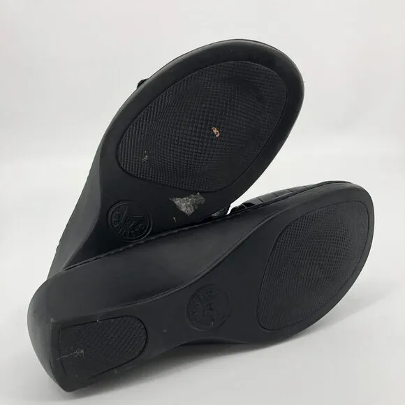 Mephisto Black Leather Adjustable Strap Sandal | Made in France