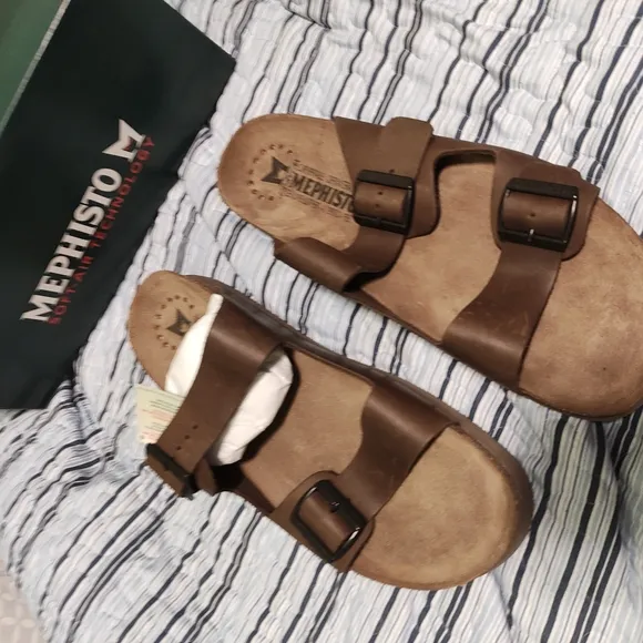 Mephisto Brown Comfort Sandals with Adjustable Straps