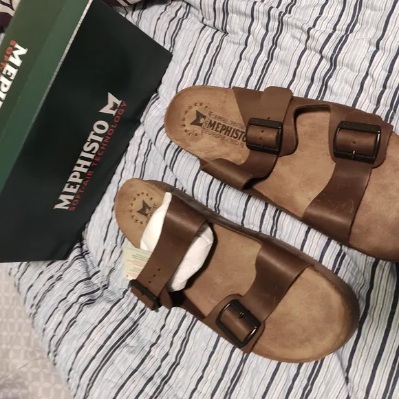 Mephisto Brown Comfort Sandals with Adjustable Straps