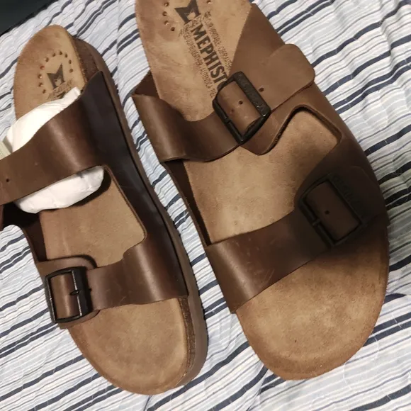 Mephisto Brown Comfort Sandals with Adjustable Straps