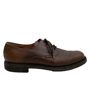 Mephisto Marlon Pebbled Leather Lace-up Derby Shoes in Chestnut Brown Size 10.5