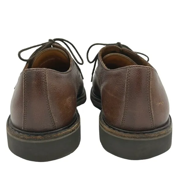 Mephisto Marlon Pebbled Leather Lace-up Derby Shoes in Chestnut Brown Size 10.5