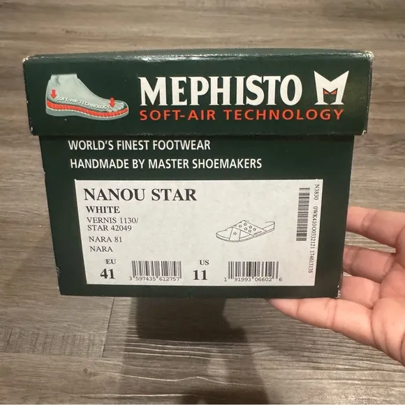 Mephisto Nanou Star White Vernis Slip On Comfort Sandals